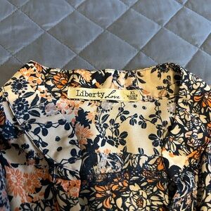 Liberty Love Floral Blouse in Orange and Black